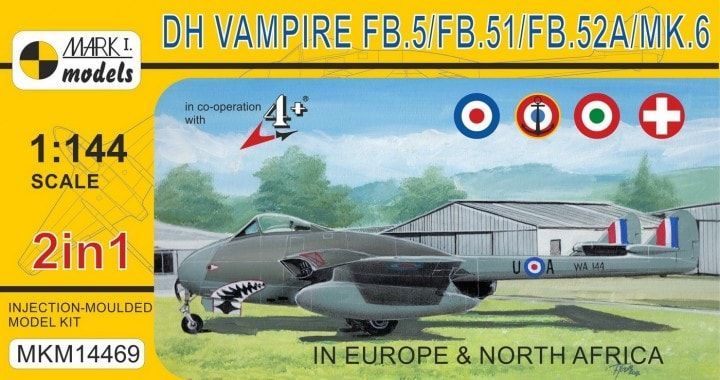 1:144 de Havilland Vampire FB.5/FB.51/FB.52A/Mk.6 (2in1)
