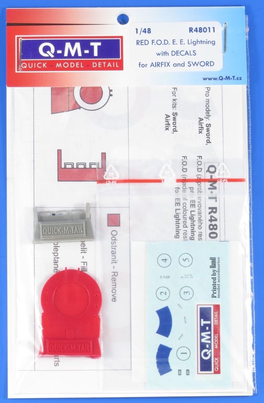 1:48 F.O.D. E.E. Lightning with decals (red)