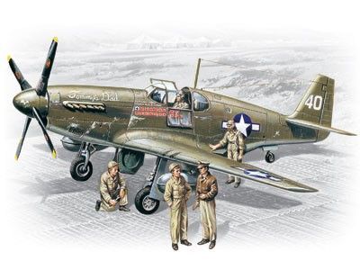 1:48 Mustang P-51 B US  Pilots and Technics