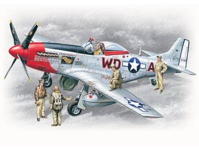 1:48 Mustang P-51D US Pilots and Technics