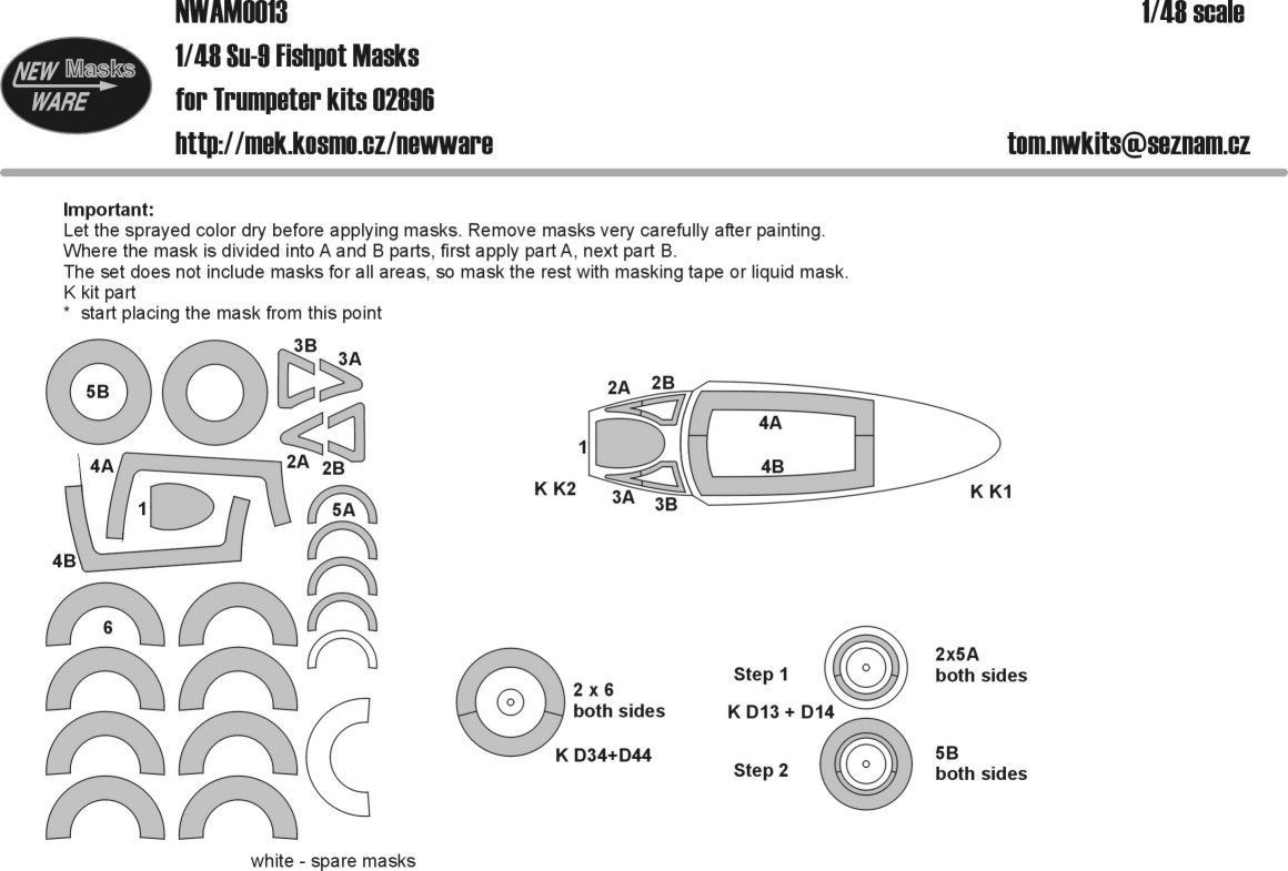 1:48 Su-9 Fishpot masks
