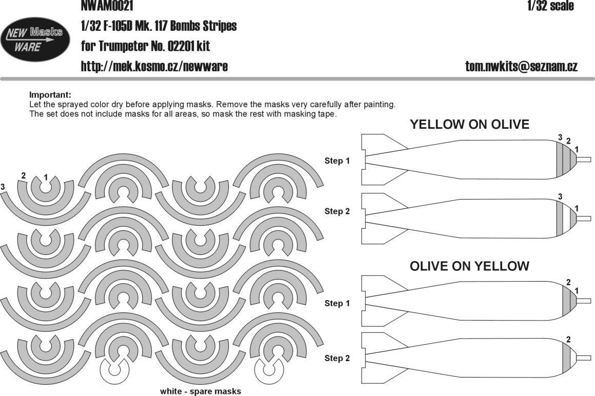 1:32 F-105D Mk.117 bombs stripes