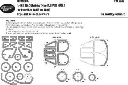 1:48 EE (BAC) Linghtning T.4 and T.5 BASIC MASKS