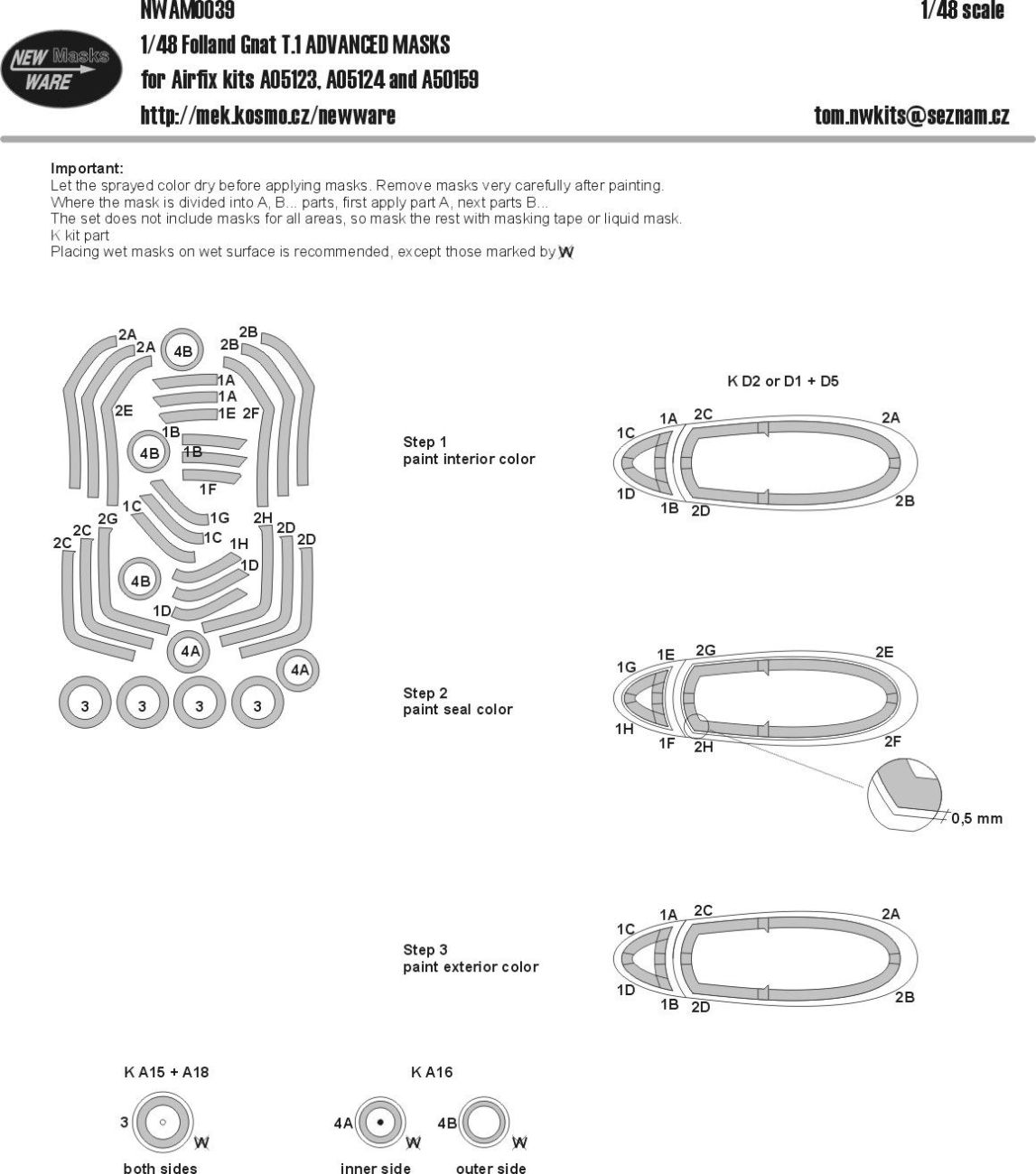 1:48 Folland Gnat T.1 ADVANCED MASKS