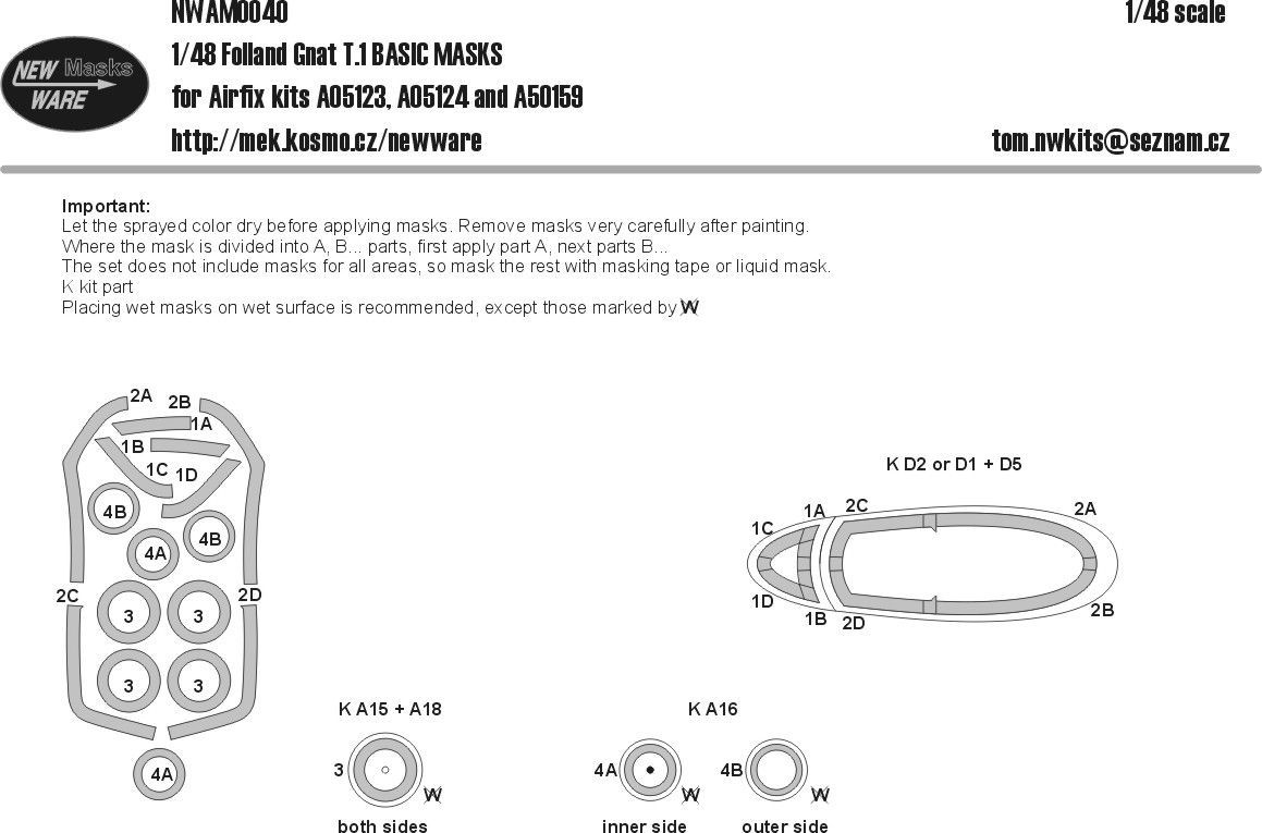1:48 Folland Gnat T.1 BASIC MASKS