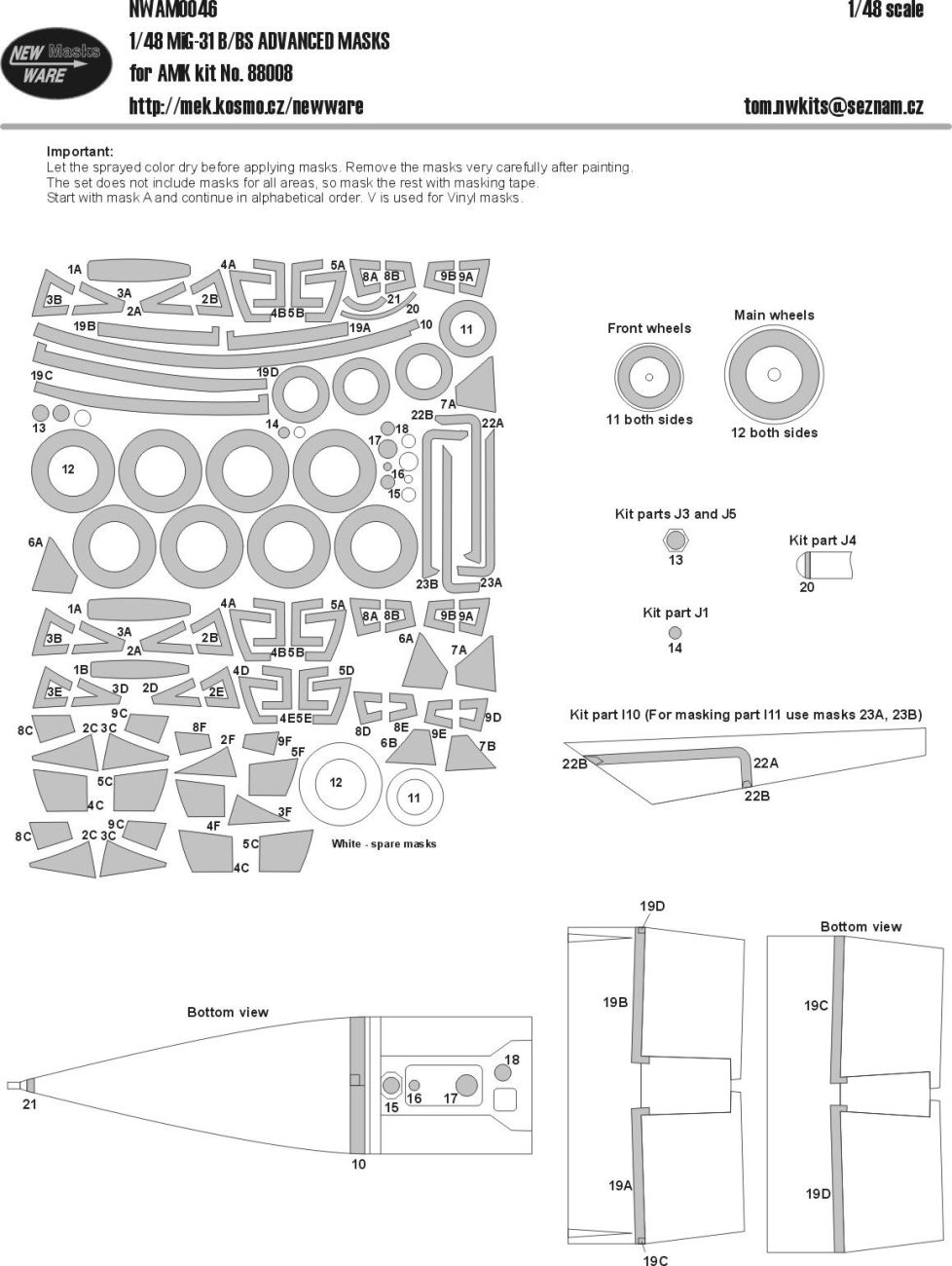 1:48 Mig-31 B/BS ADVANCED MASKS