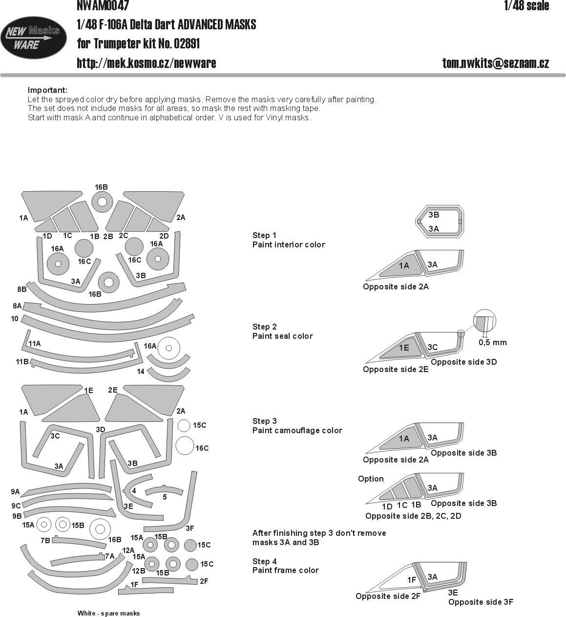 1:48 F-106A Delta Dart ADVANCED MASKS
