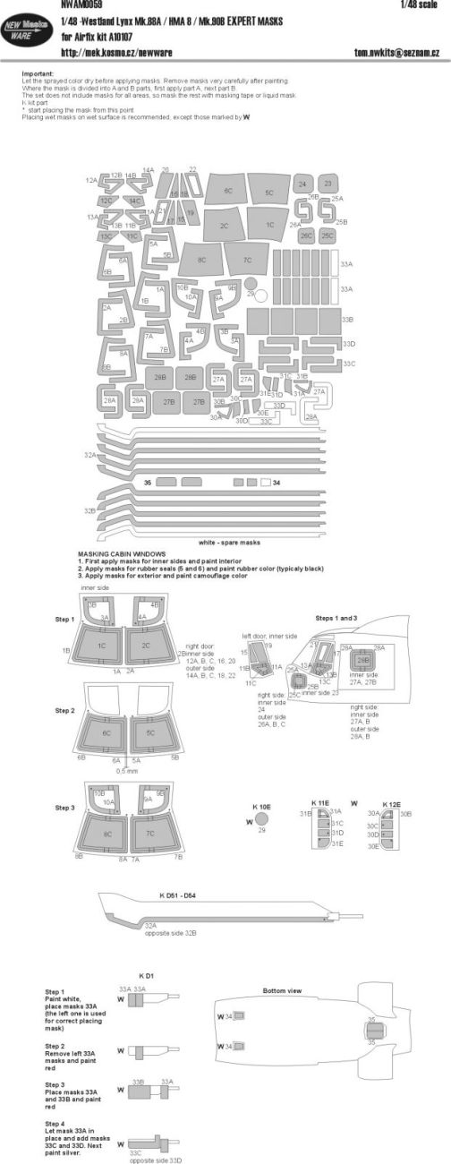 1:48 Westland Lynx Mk.88A / HMA 8 / Mk.90B EXPERT masks