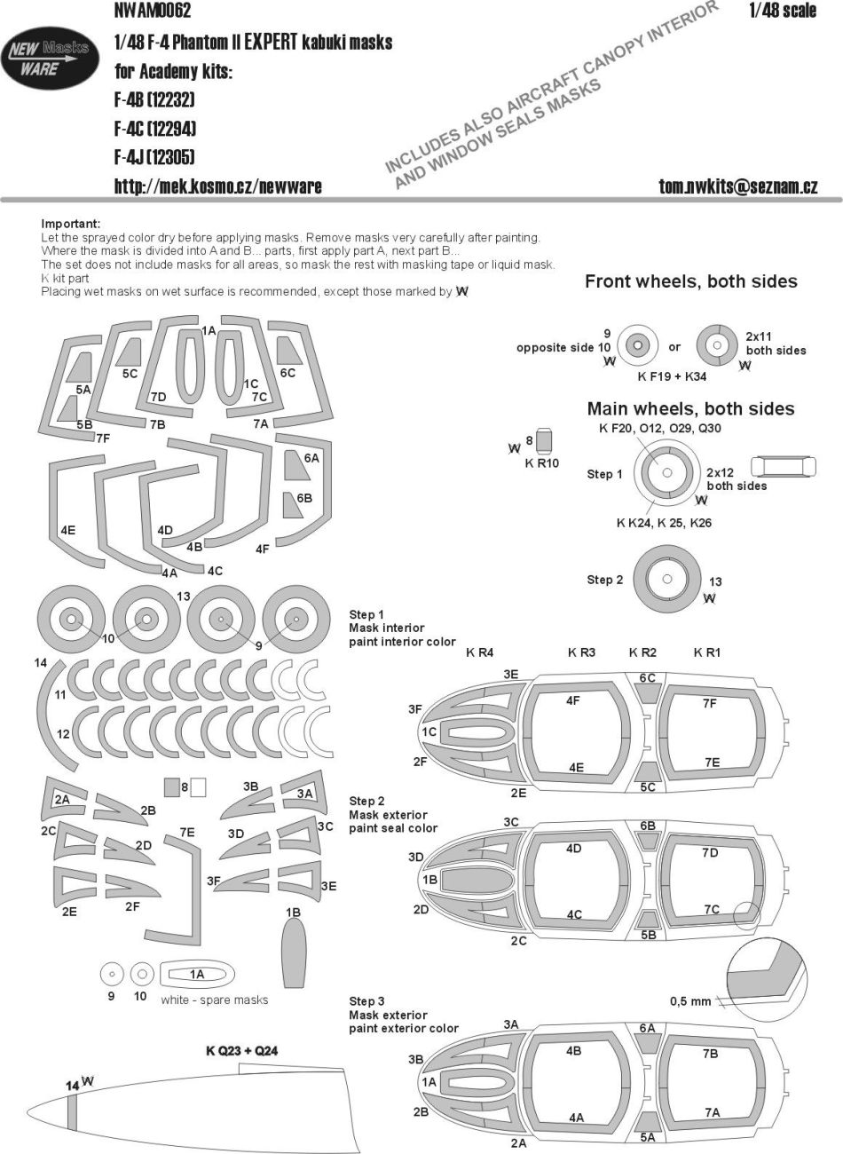 1:48 F-4B Phantom II EXPERT kabuki masks