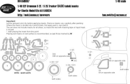 1:48 S2F Grumman S-2E / S-2G Tracker BASIC kabuki masks