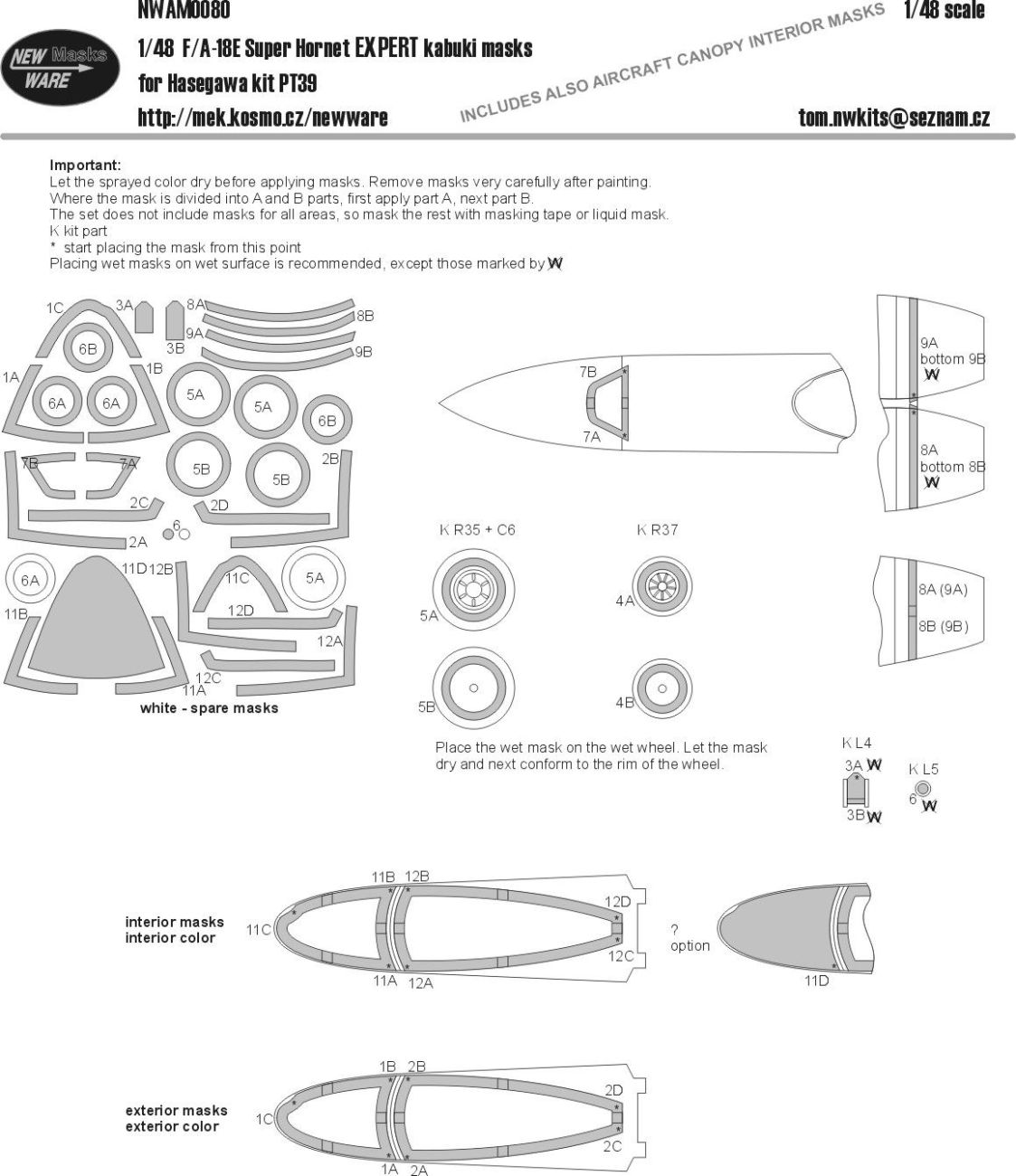 1:48 F/A-18E Super Hornet EXPERT masks