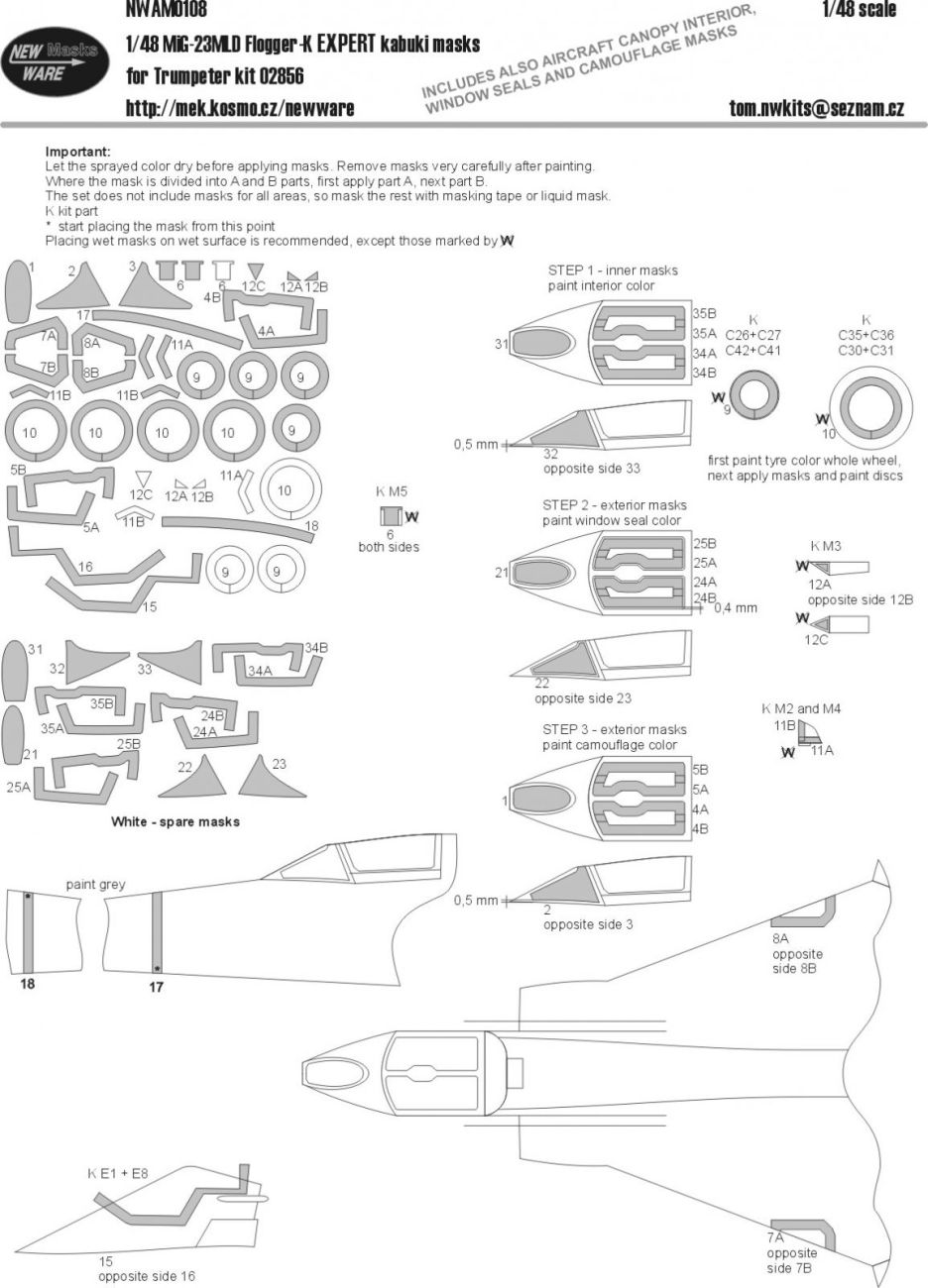 1:48 MiG-23MLD Flogger K EXPERT kabuki masks