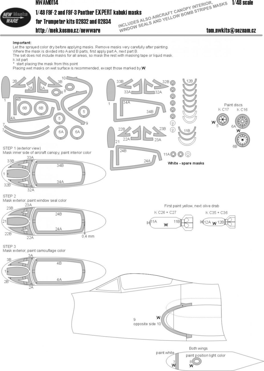 1:48 F9F-2 and F9F-3 Panther EXPERT kabuki masks