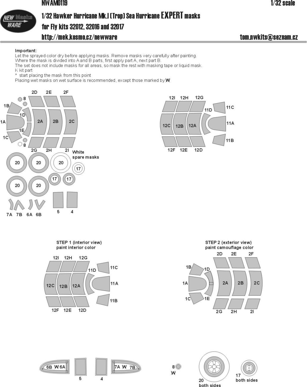 1:32 Hawker Hurricane Mk.I EXPERT masks