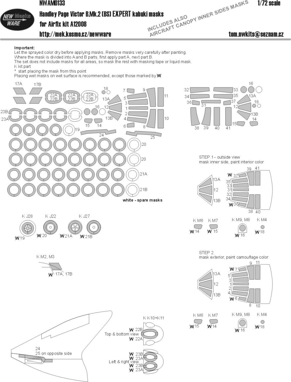 1:72 Handley Page Victor B.Mk.2 (BS) EXPERT kabuki masks