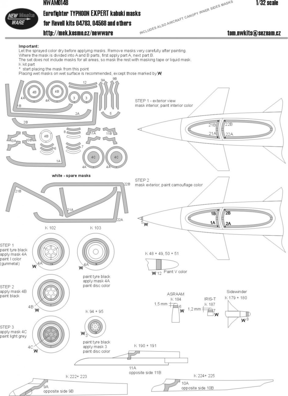 1:32 Eurofighter TYPHOON EXPERT kabuki masks