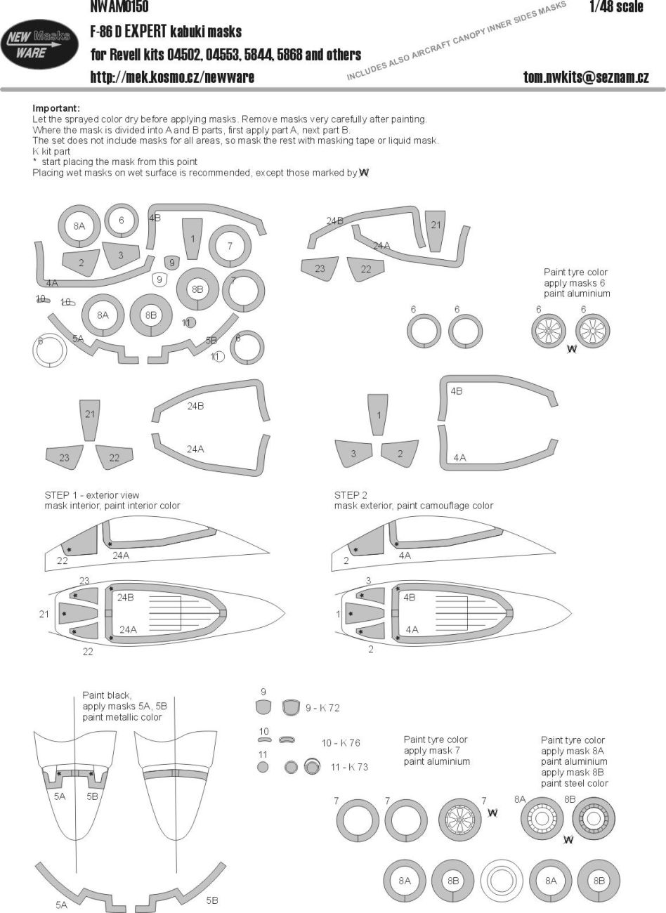 1:48 F-86D EXPERT kabuki masks