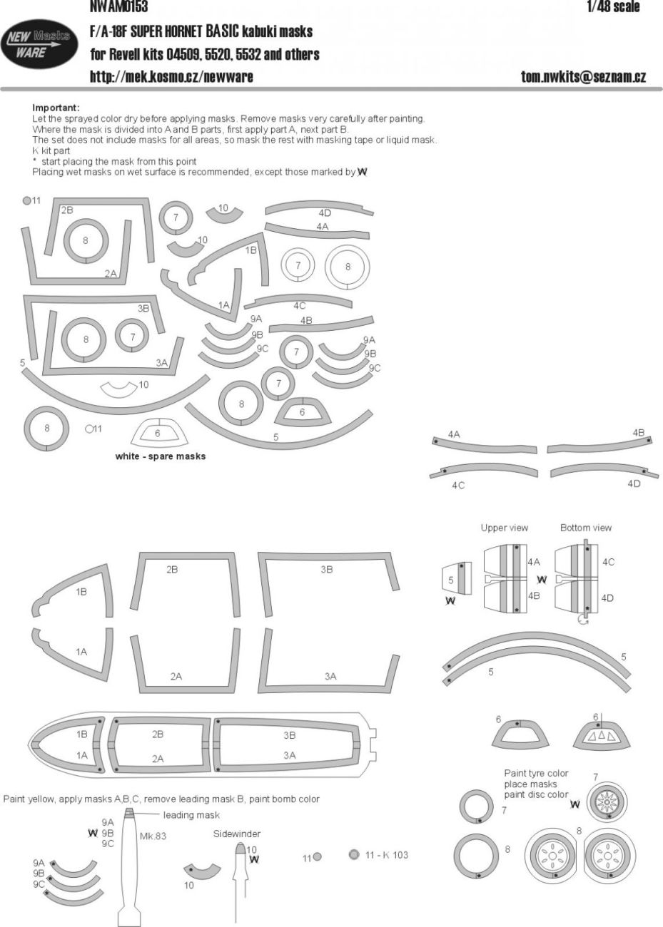 1:48 F/A-18F Super Hornet BASIC kabuki masks