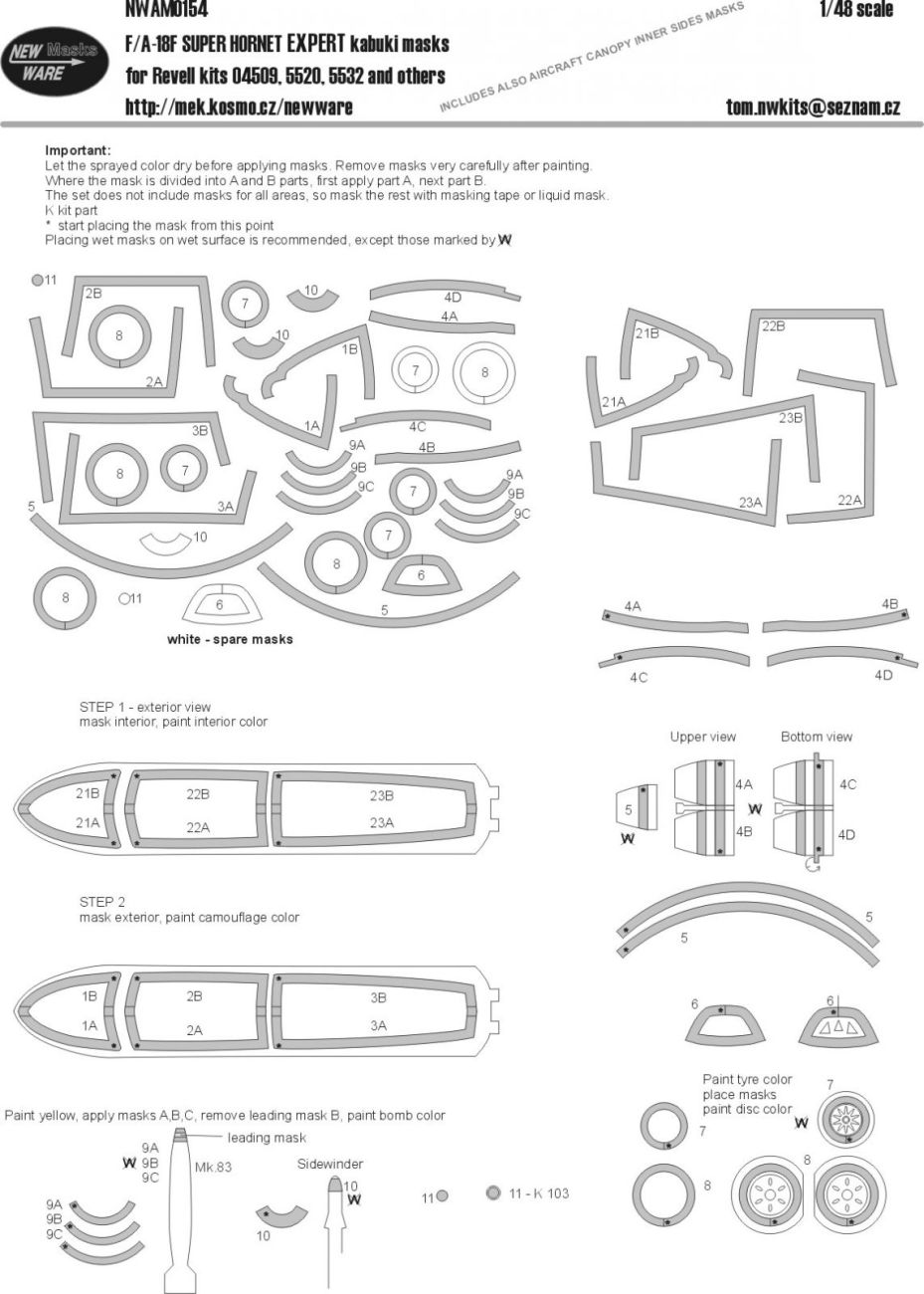 1:48 F/A-18F Super Hornet EXPERT kabuki masks