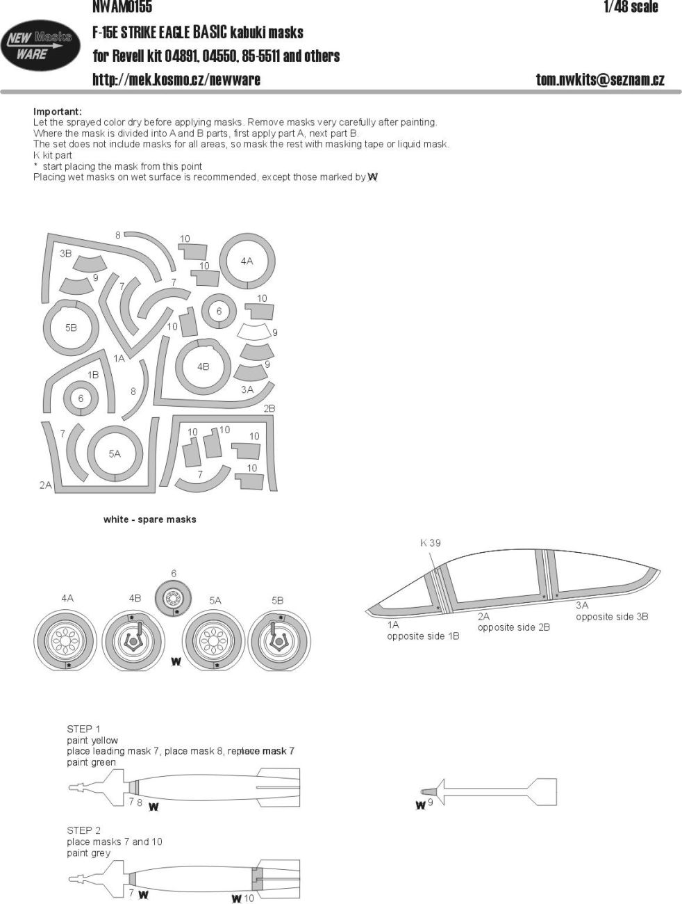 1:48 F-15E Strike Eagle BASIC kabuki masks