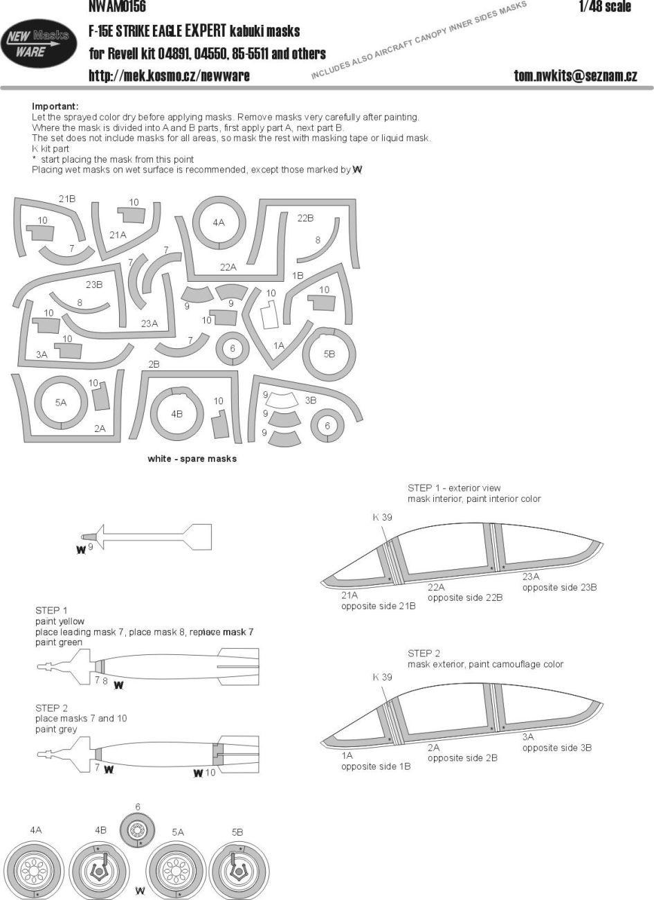 1:48 F-15E Strike Eagle EXPERT kabuki masks