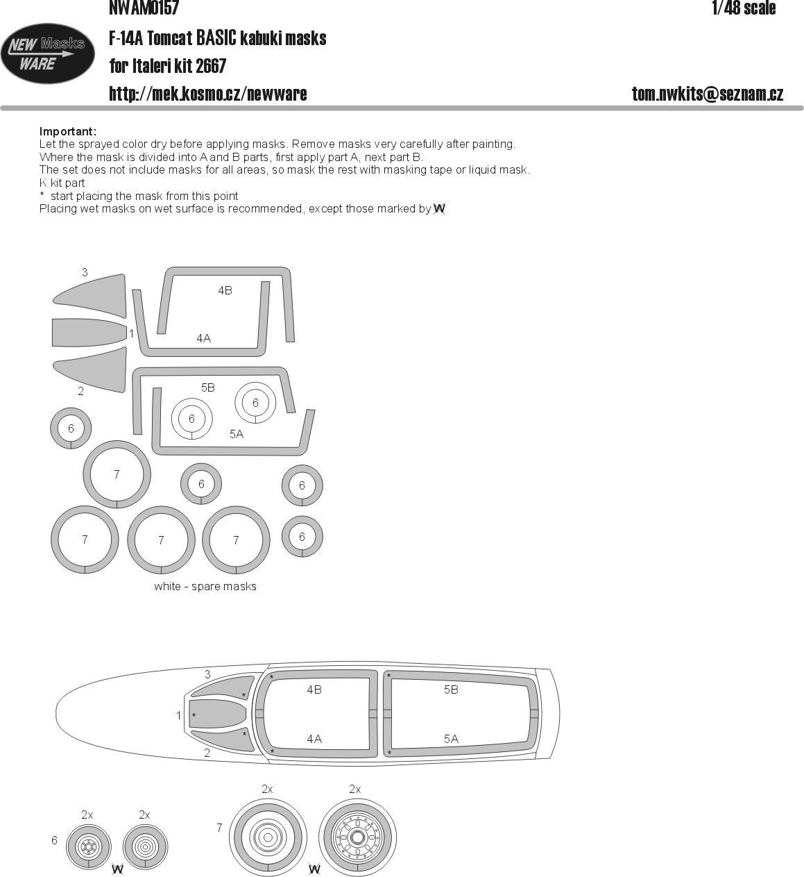 1:48 F-14A Tomcat BASIC kabuki masks