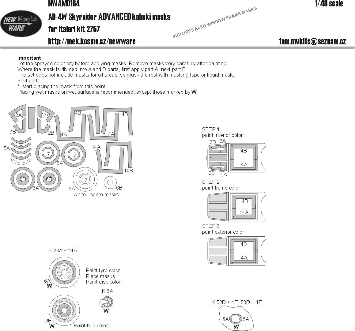 1:48 AD-4W Skyraider ADVANCED kabuki masks