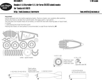 1:48 Douglas A-1J U.S. Air Force BASIC kabuki masks