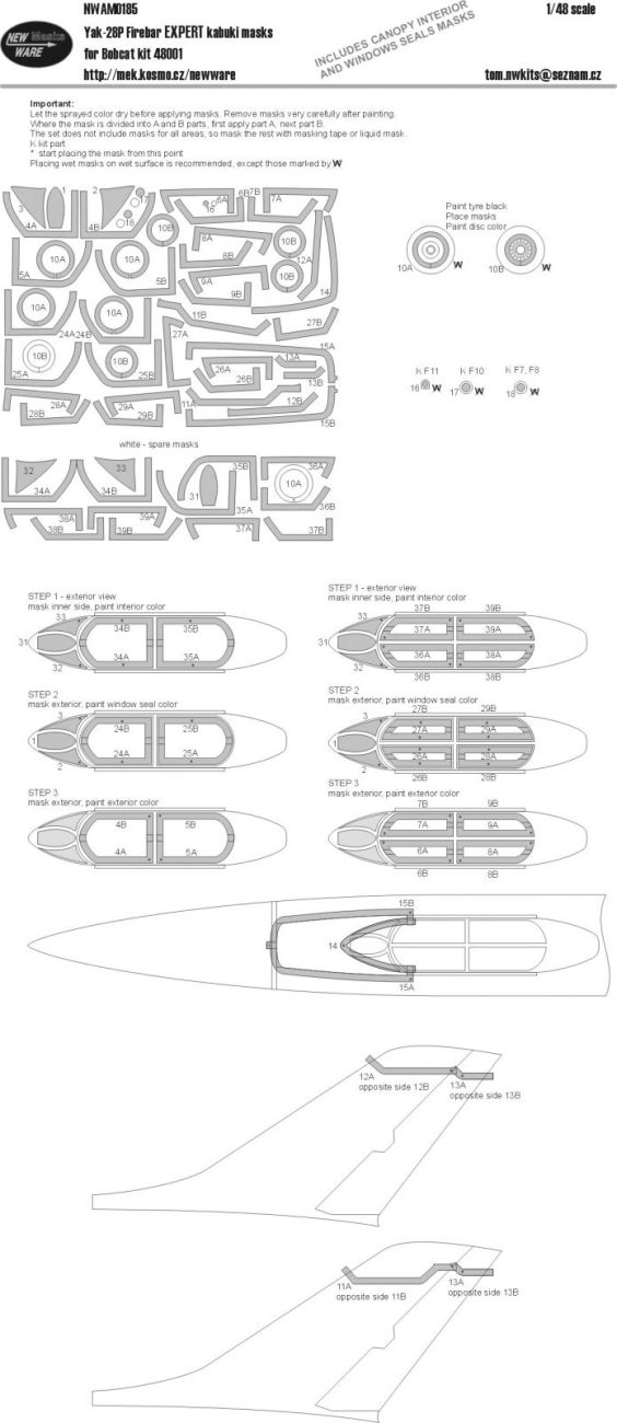 1:48 Yak-28P Firebar EXPERT kabuki masks