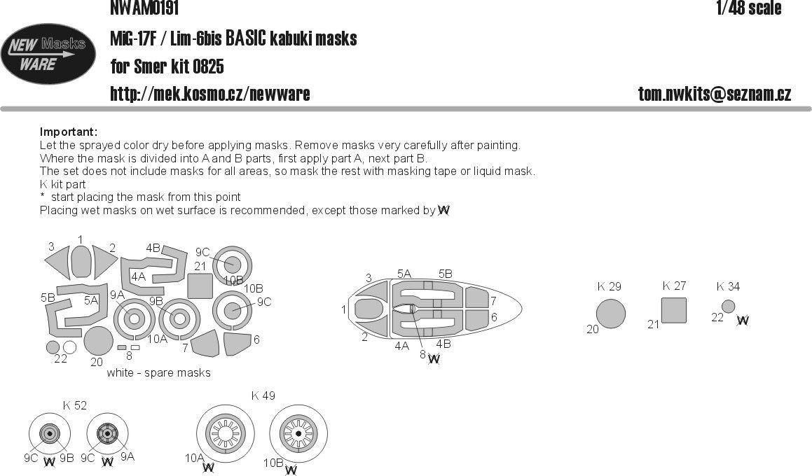 1:48 MiG-17F / Lim-6bis BASIC kabuki masks
