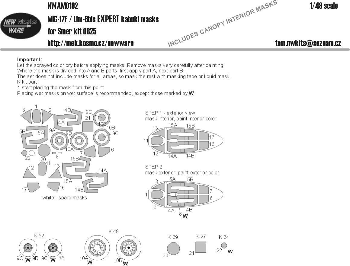 1:48 MiG-17F / Lim-6bis EXPERT kabuki masks