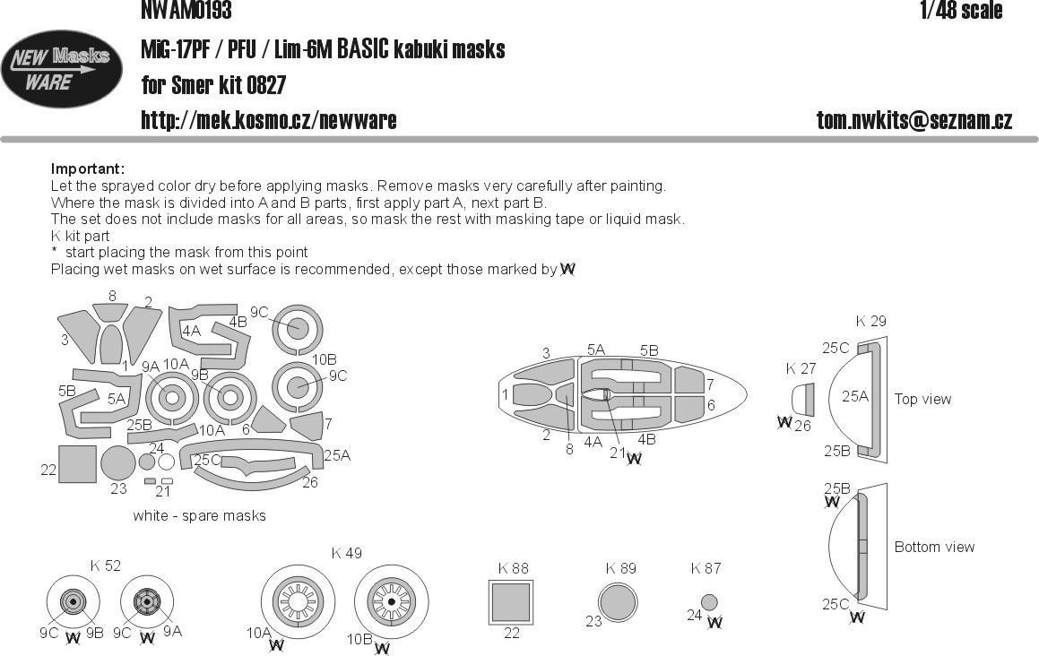 1:48 MiG-17PF / PFU / Lim-6M BASIC kabuki masks