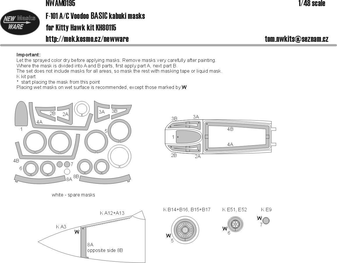 1:48 F-101 A/C Voodoo BASIC kabuki masks