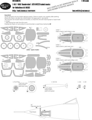 1:48 F-105D Thunderchief ADVANCED kabuki masks