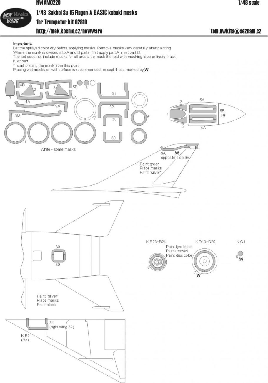 1:48 Su-15 Flagon-A BASIC kabuki masks