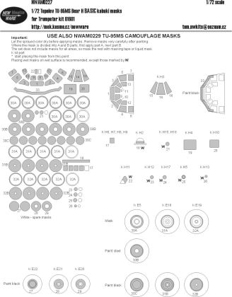 1:72 Tupolev TU-95MS Bear H BASIC kabuki masks
