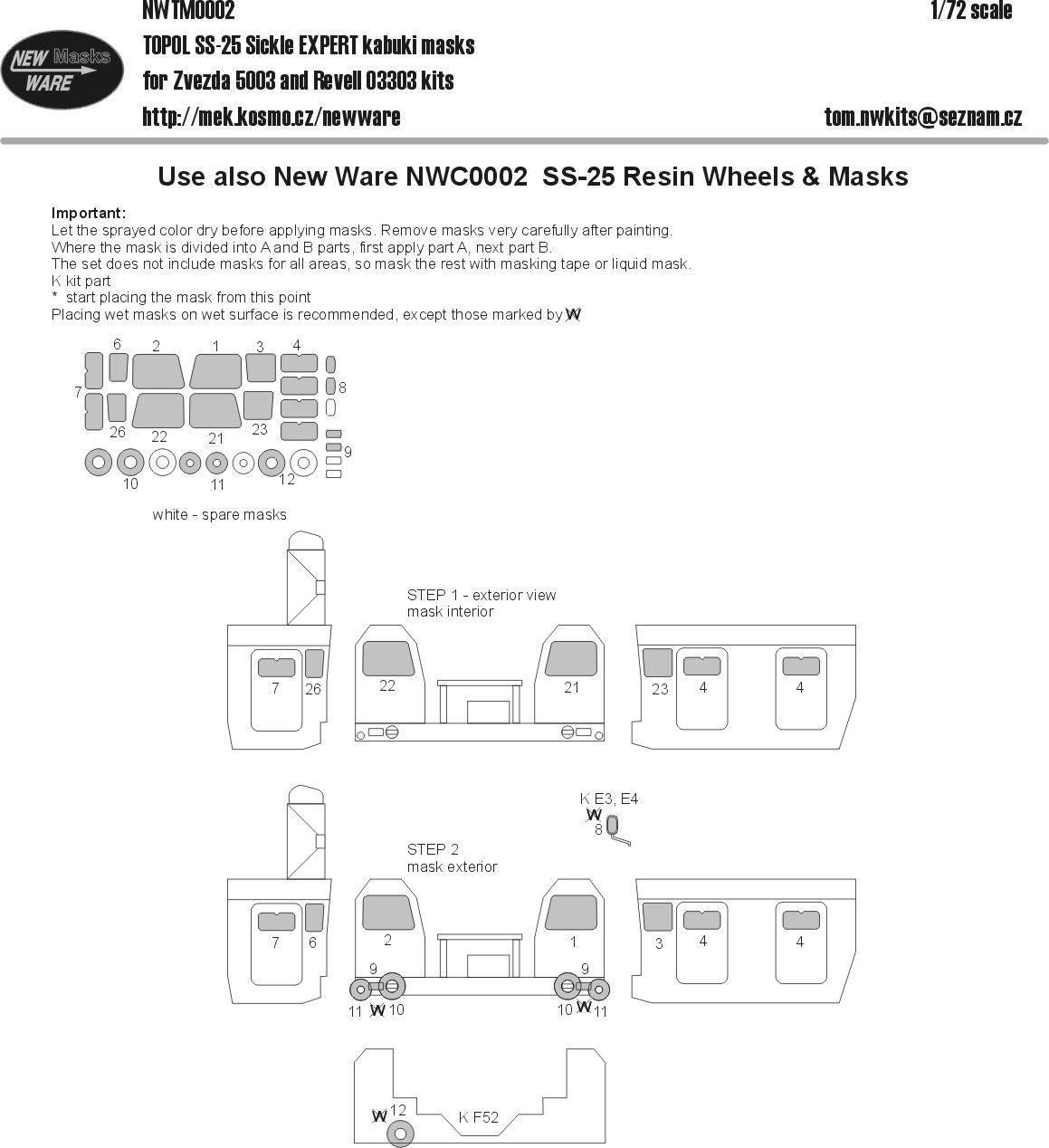 1:72 Topol SS-25 Sickle EXPERT kabuki masks