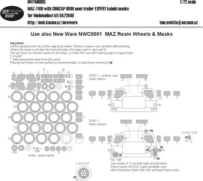 1:72 MAZ-7410 w CHMZAP-9990 semi-trailer EXPERT kabuki masks