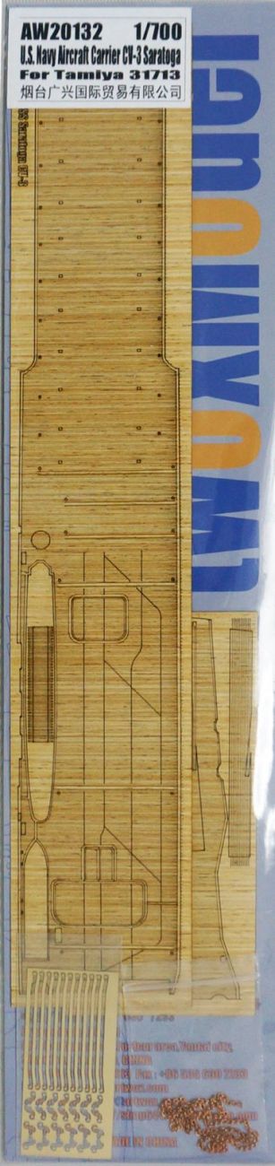1:700 USS Navy Aircraft Carrier CV-3 Saratoga Wood Deck Seal