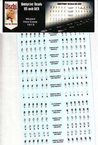 1:35 Muddy Bootprint Decals US & GER