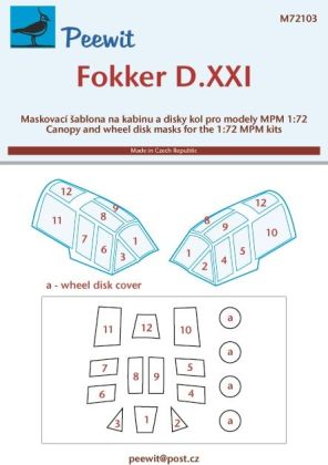 1:72 Fokker D.XXI - pro modely MPM