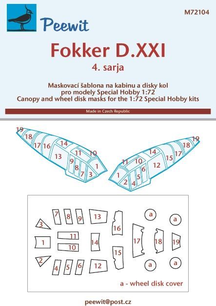 1:72 Fokker D.XXI 4. sarja - pro modely Special Hobby