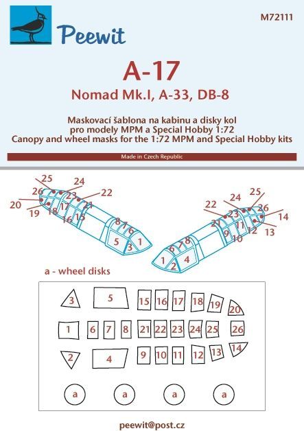 1:72 A-17 / Nomad Mk.I pro modely MPM a Special Hobby