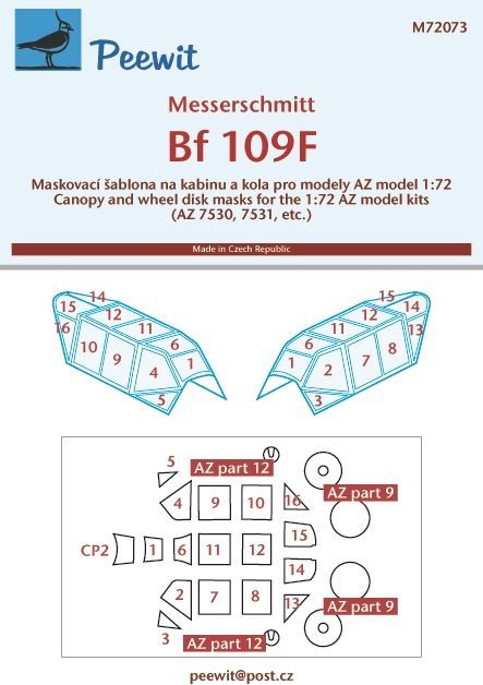 1:72 Messerschmitt Bf-109F - pro modely AZ model