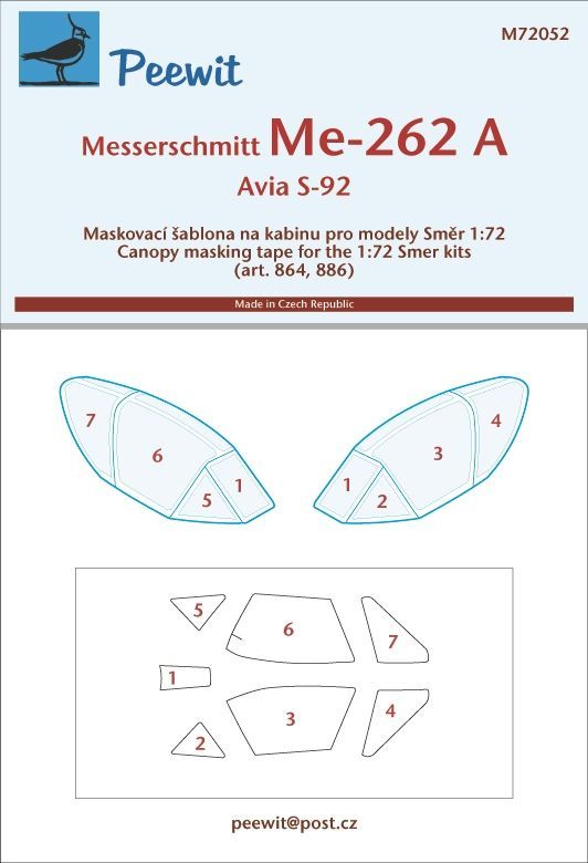 1:72 Messerschmitt Me-262 A / Avia S-92 - pro modely Směr