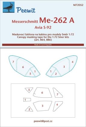 1:72 Messerschmitt Me-262 A / Avia S-92 - pro modely Směr