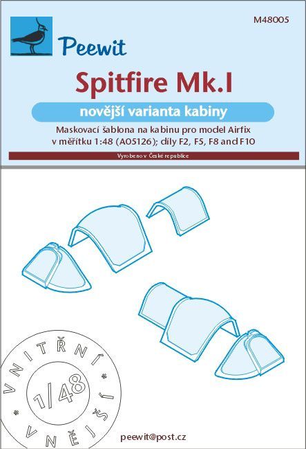 1:48 Spitfire Mk.I (novější varianta kabiny) - pro modely Airfix (A05126)