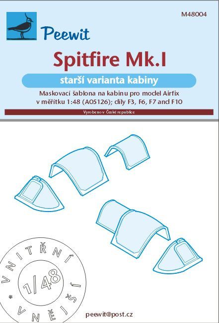 1:48 Spitfire Mk.I (starší varianta kabiny) - pro modely Airfix