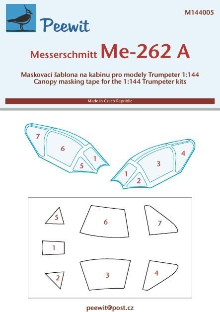 1:144 Messerschmitt Me-262 A - pro modely Trumpeter