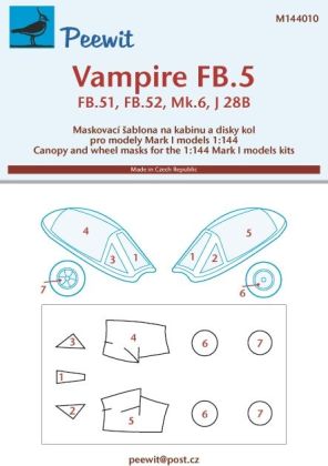 1:144 Vampire FB.5 - pro modely Mark I models